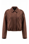 Women's Oversized Suede Bomber Jacket