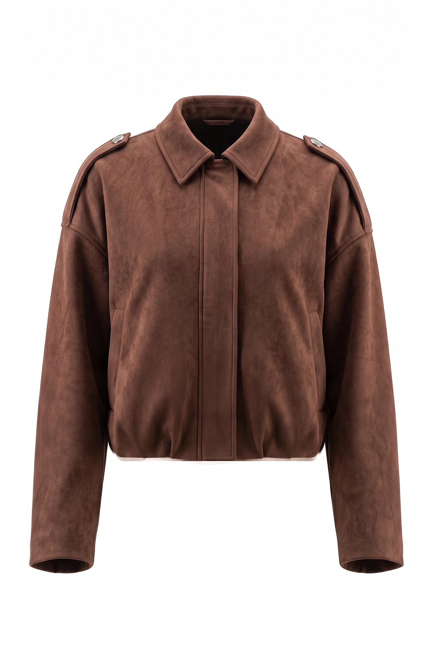 Women's Oversized Suede Bomber Jacket