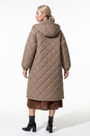 Women's Winter Warm Long Diamond Quilted Hooded Puffer Coat