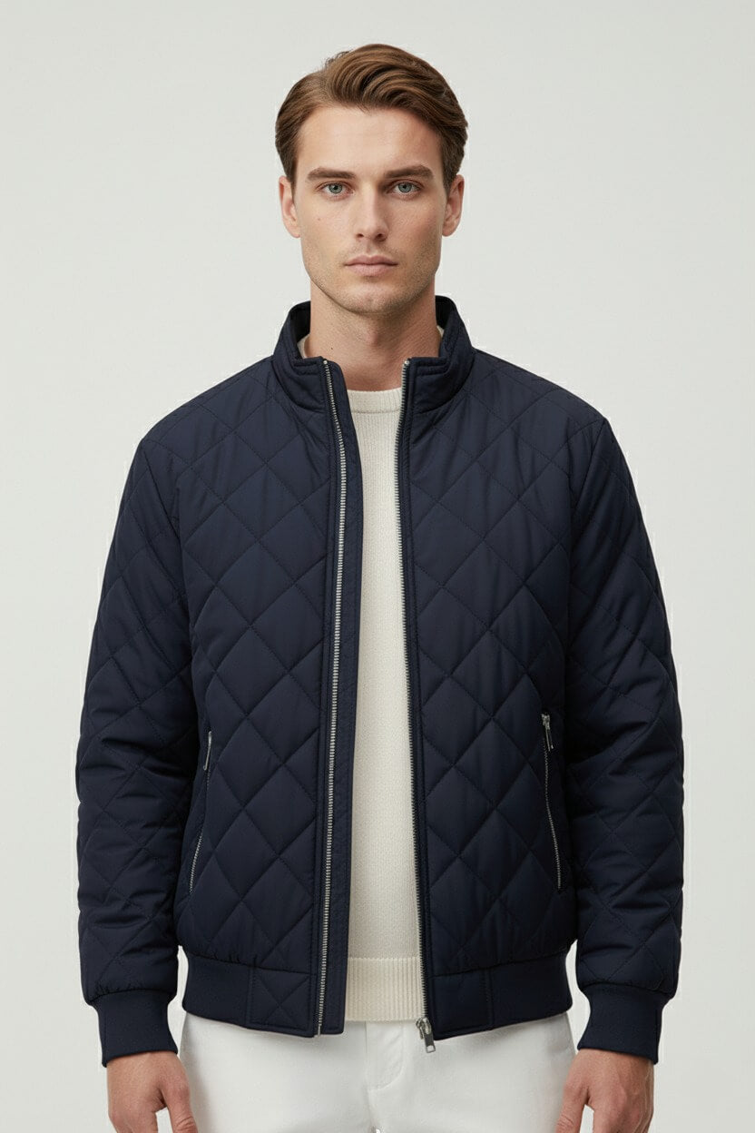 Caurelle | Men’s Quilted Winter Jacket – Fleece-Lined Zip-Up