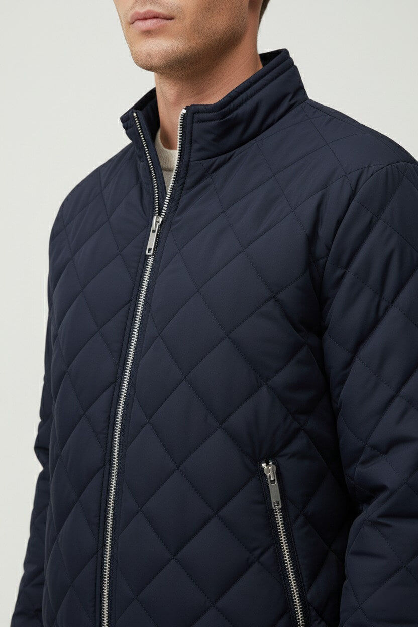 Caurelle | Men’s Quilted Winter Jacket – Fleece-Lined Zip-Up