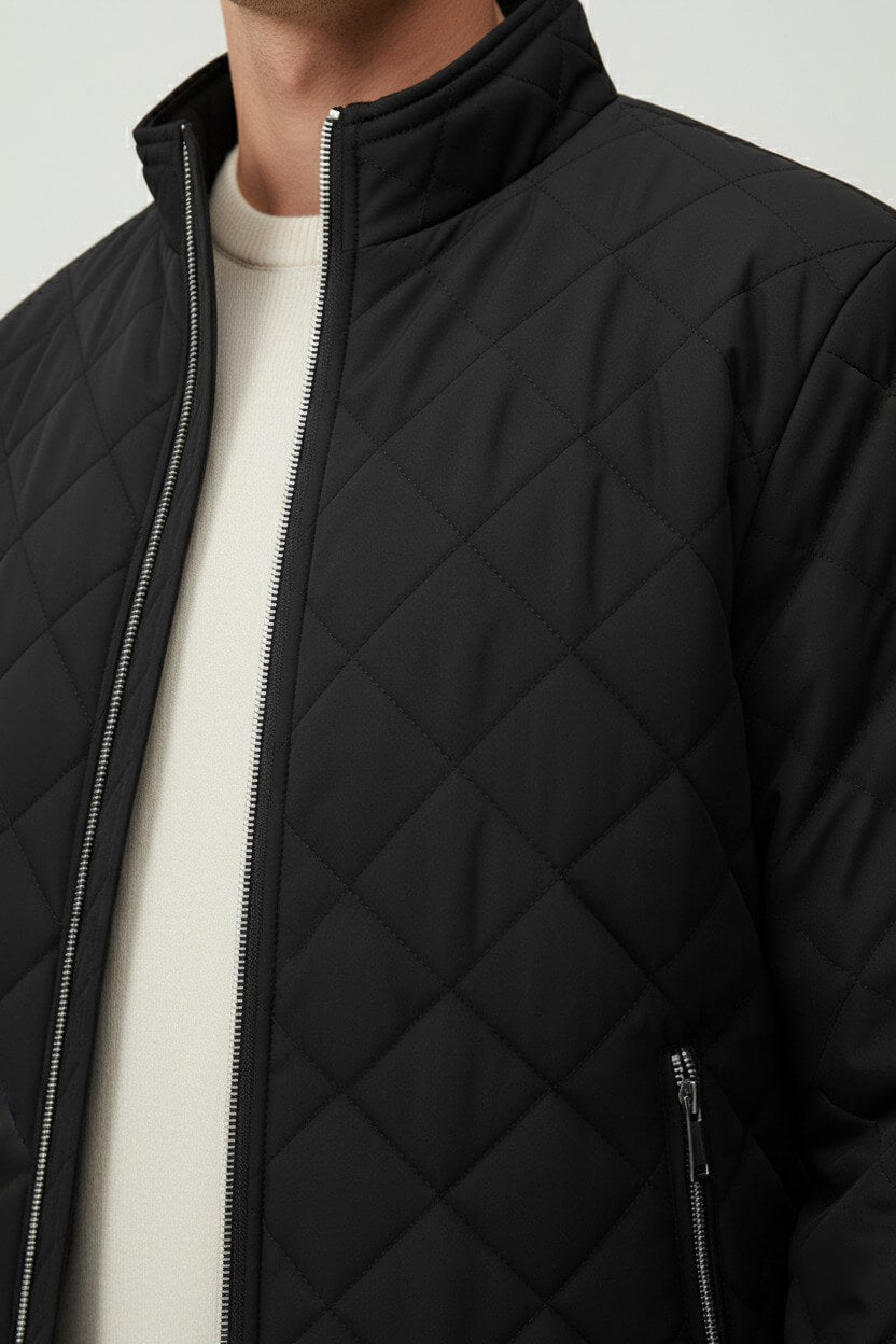 Caurelle | Men’s Quilted Winter Jacket – Fleece-Lined Zip-Up