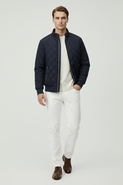 Caurelle | Men’s Quilted Winter Jacket – Fleece-Lined Zip-Up