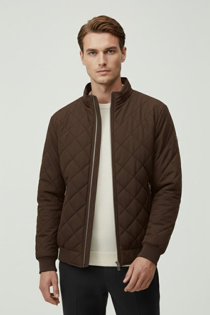 Caurelle | Men’s Quilted Winter Jacket – Fleece-Lined Zip-Up