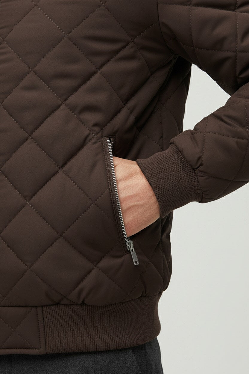 Caurelle | Men’s Quilted Winter Jacket – Fleece-Lined Zip-Up