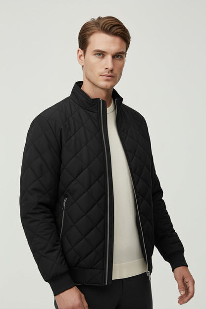 Caurelle | Men’s Quilted Winter Jacket – Fleece-Lined Zip-Up
