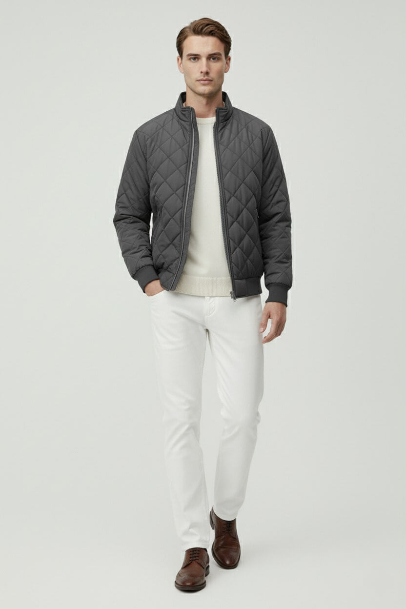 Caurelle | Men’s Quilted Winter Jacket – Fleece-Lined Zip-Up