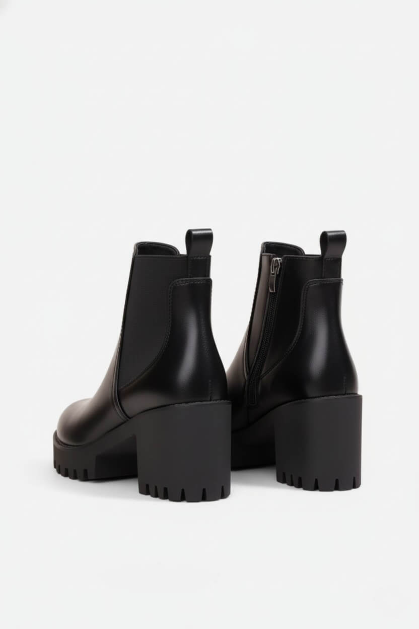 Caurelle | Women’s Ankle Boots – Thick-Soled Zipper Chunky Heel