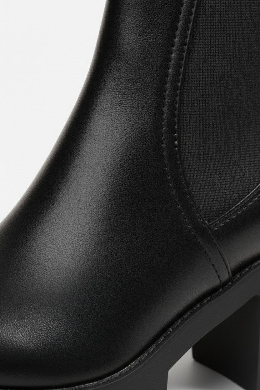 Caurelle | Women’s Ankle Boots – Thick-Soled Zipper Chunky Heel