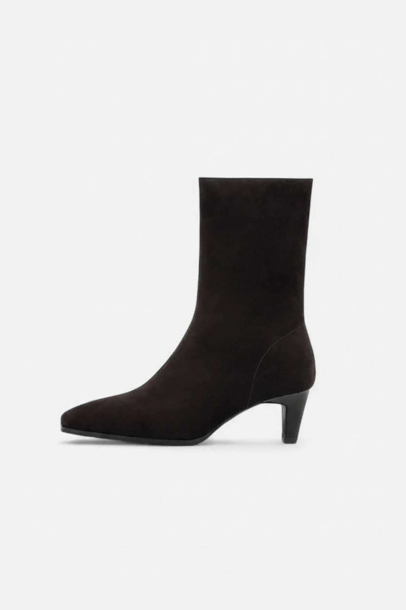 Caurelle | Women’s Ankle Boots – Luxurious PU Suede, Thick Heel Elegance