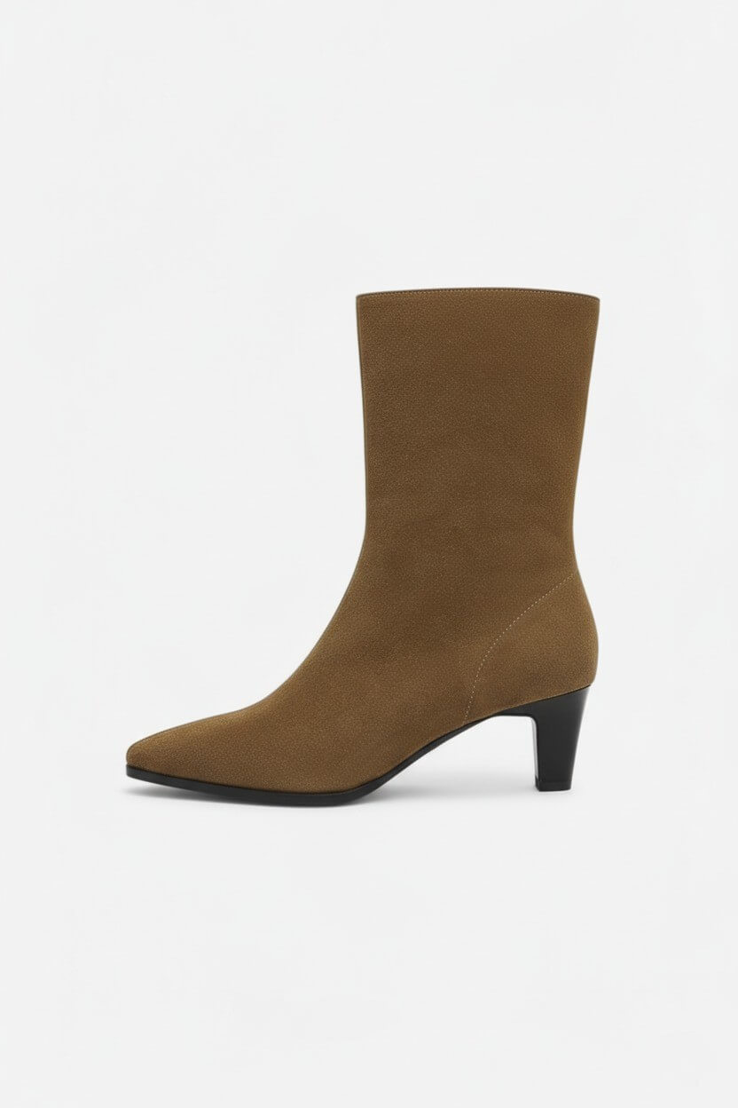 Caurelle | Women’s Ankle Boots – Luxurious PU Suede, Thick Heel Elegance