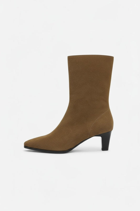 Caurelle | Women’s Ankle Boots – Luxurious PU Suede, Thick Heel Elegance