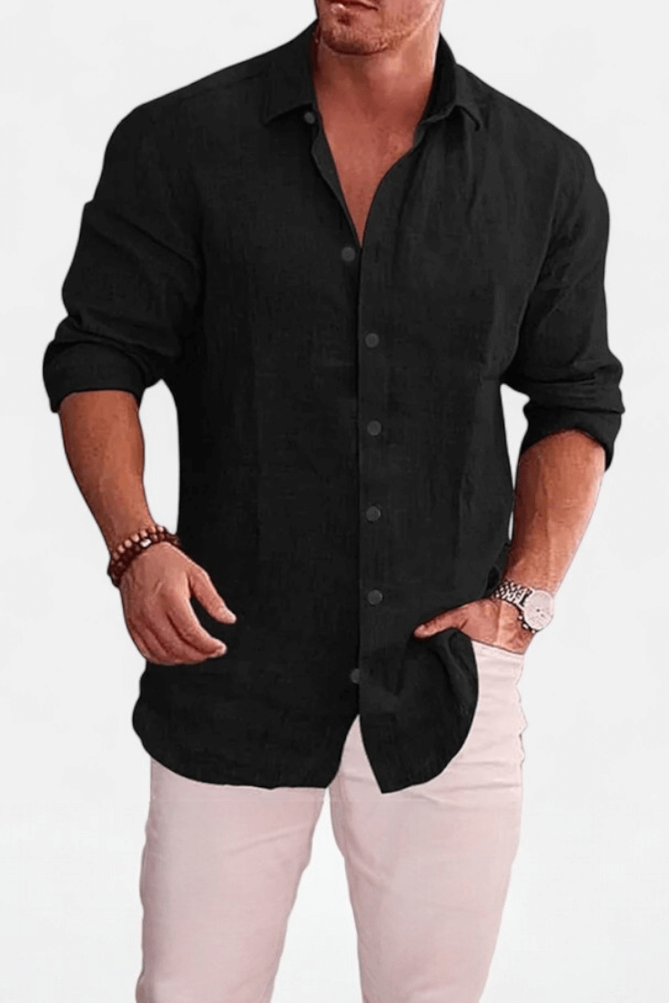 Caurelle | Men's Cotton-Linen Autumn Shirt – Effortless Style & Comfort