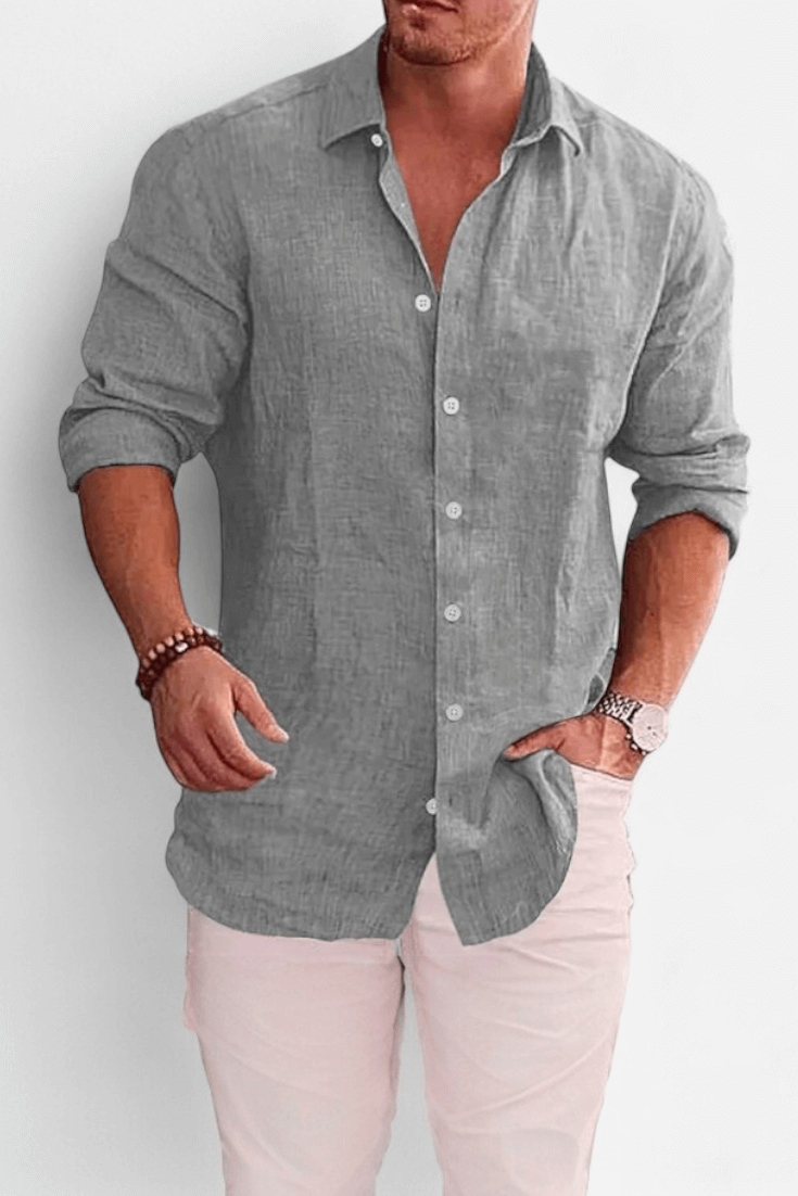 Caurelle | Men's Cotton-Linen Autumn Shirt – Effortless Style & Comfort