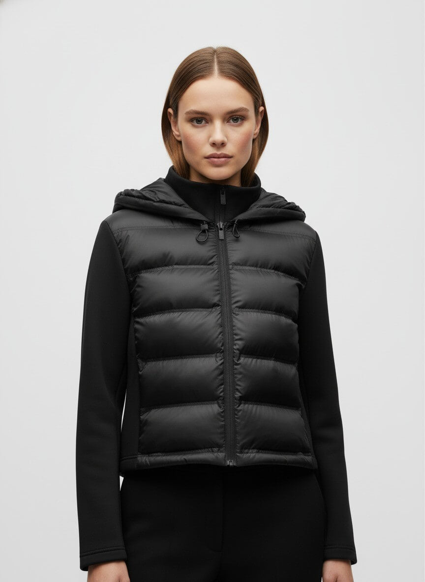 Caurelle | Women’s Black Puffer Jacket – Modern Warmth with Effortless Grace