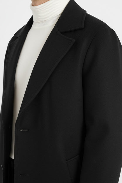 Caurelle | Men’s Classic Long Sleeve Coat – Refined Notch Lapel Style