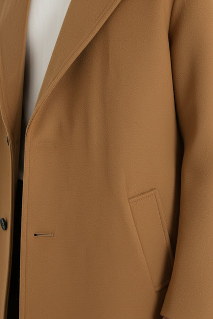 Caurelle | Men’s Classic Long Sleeve Coat – Refined Notch Lapel Style