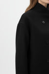 Caurelle | Women’s Wool Coat – Double-Breasted Tatting Weave Elegance