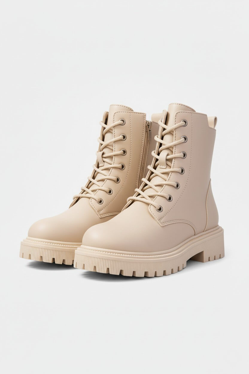 Caurelle | Women’s Ankle Boots – Fleece-Lined Lace-Up Winter Warmth