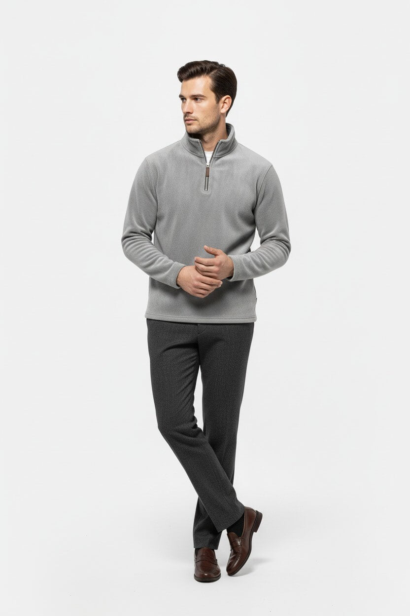 Caurelle | Men’s Half-Zip Jumper – Stand Collar Autumn Winter Knit