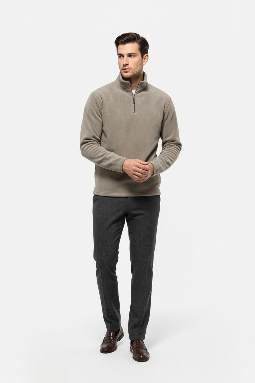 Caurelle | Men’s Half-Zip Jumper – Stand Collar Autumn Winter Knit