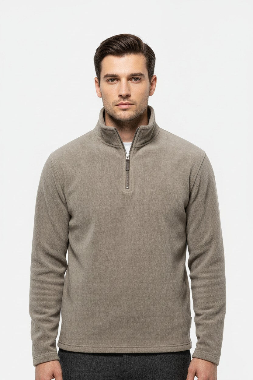 Caurelle | Men’s Half-Zip Jumper – Stand Collar Autumn Winter Knit