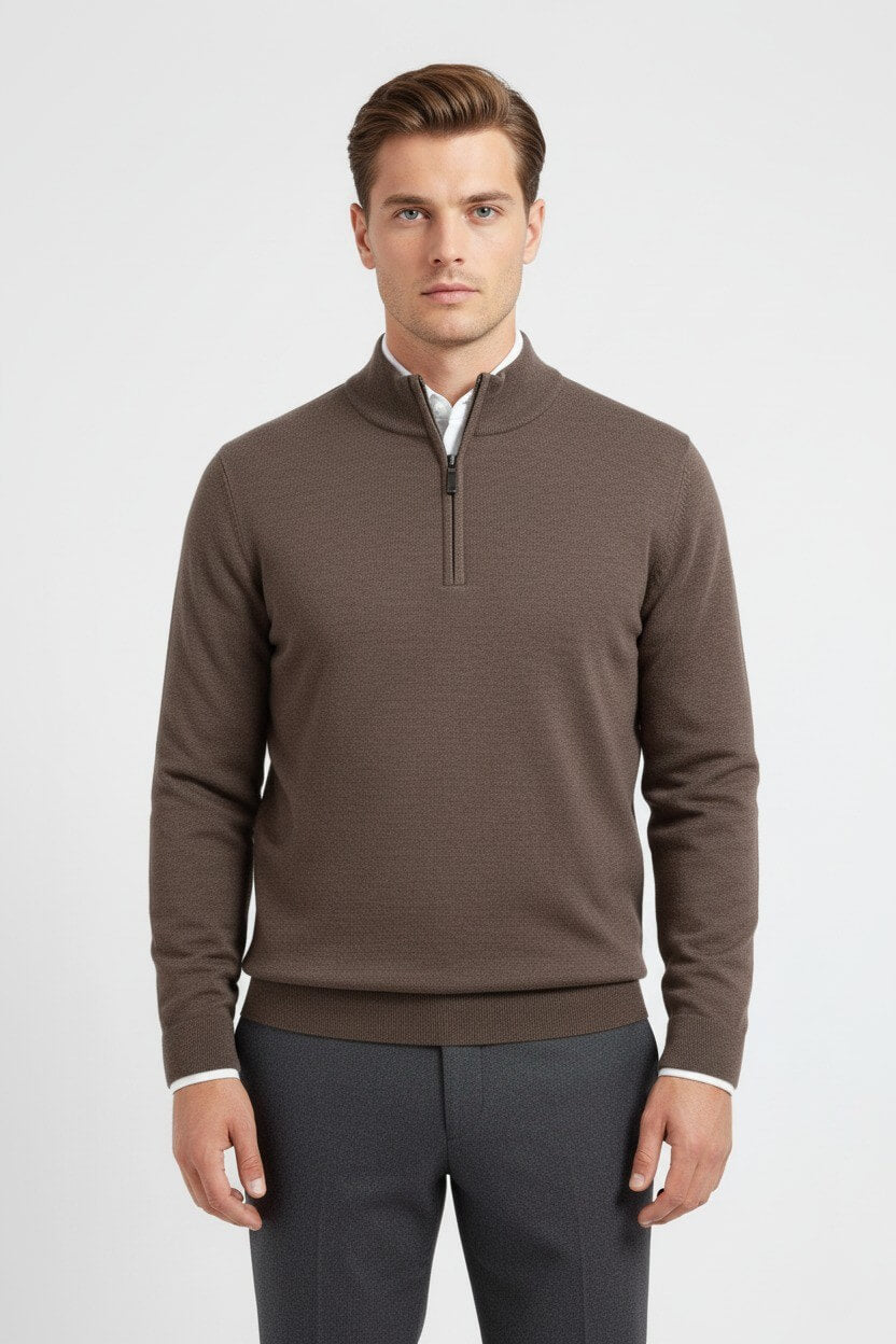 Caurelle | Men’s Wool Half-Height Collar Half-Zip Jumper