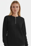 Caurelle | Women’s Half-Zip Pullover – Elegant Cable Knit Jumper