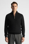 Caurelle | Men’s Half-Zip Knitted Jumper – Wool Blend Autumn Winter