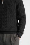 Caurelle | Men’s Half-Zip Knitted Jumper – Wool Blend Autumn Winter