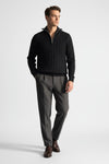 Caurelle | Men’s Half-Zip Knitted Jumper – Wool Blend Autumn Winter