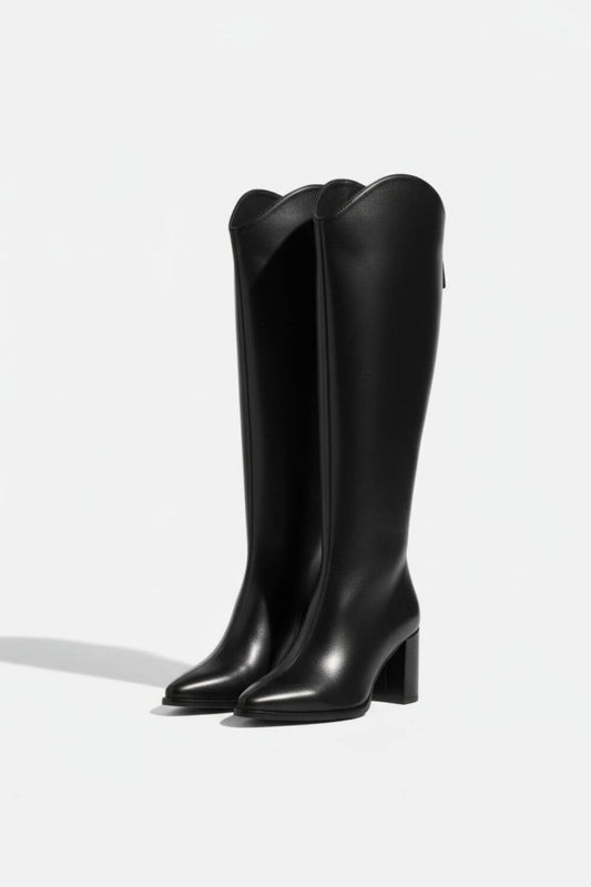 Caurelle | Women’s Knee-High Boots – Thick Heel Elegance