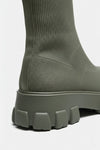 Caurelle | Women’s Thick-Soled Ankle Boots – Knitted Round Toe Autumn Winter