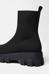 Caurelle | Women’s Thick-Soled Ankle Boots – Knitted Round Toe Autumn Winter