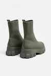 Caurelle | Women’s Thick-Soled Ankle Boots – Knitted Round Toe Autumn Winter