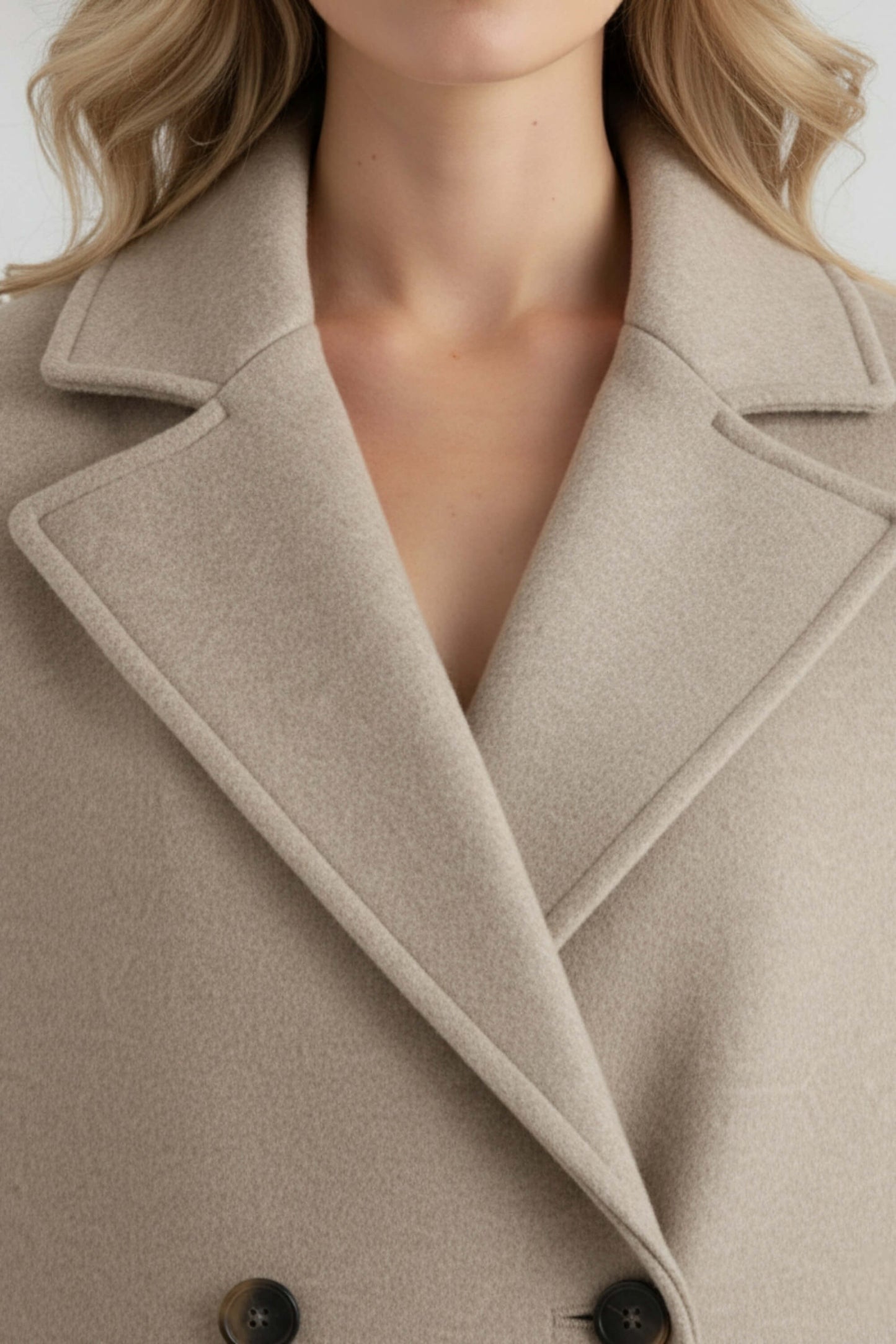 Caurelle | Women’s Long Wool Coat with Lapel Collar