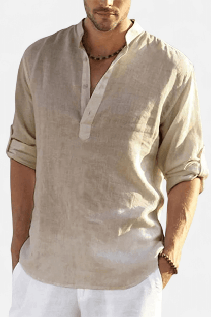 Caurelle | Men's Cotton-Linen Long Sleeve Shirt – Effortless Style for Spring & Autumn