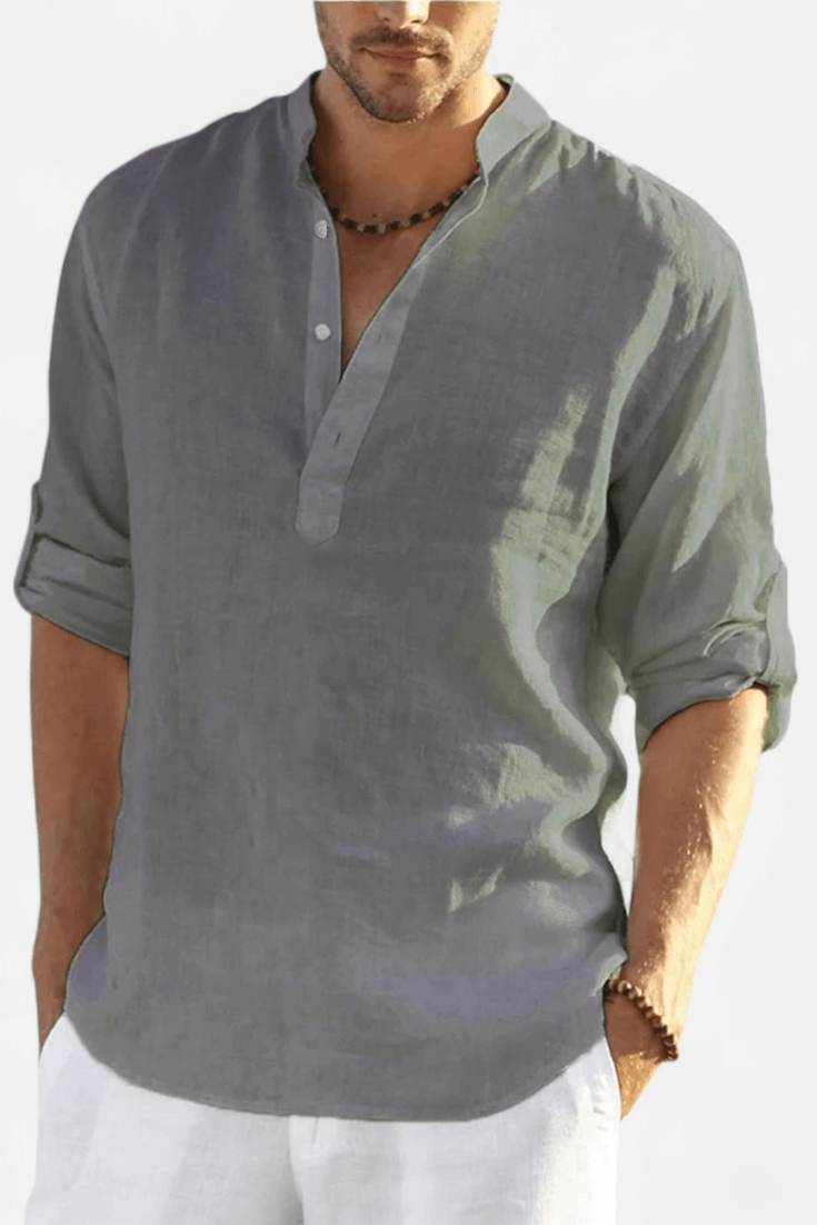 Caurelle | Men's Cotton-Linen Long Sleeve Shirt – Effortless Style for Spring & Autumn
