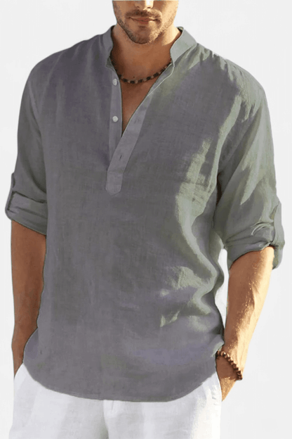 Caurelle | Men's Cotton-Linen Long Sleeve Shirt – Effortless Style for Spring & Autumn