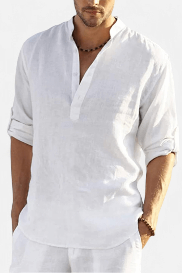 Caurelle | Men's Cotton-Linen Long Sleeve Shirt – Effortless Style for Spring & Autumn