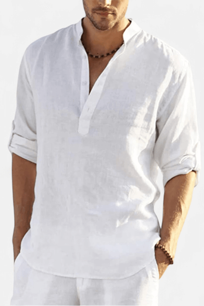 Caurelle | Men's Cotton-Linen Long Sleeve Shirt – Effortless Style for Spring & Autumn