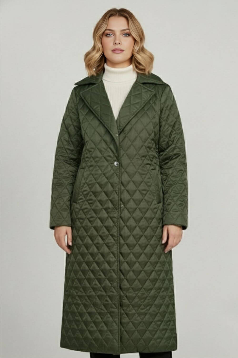 Caurelle | Women’s Long Quilted Coat – Refined Warmth and Everyday Elegance
