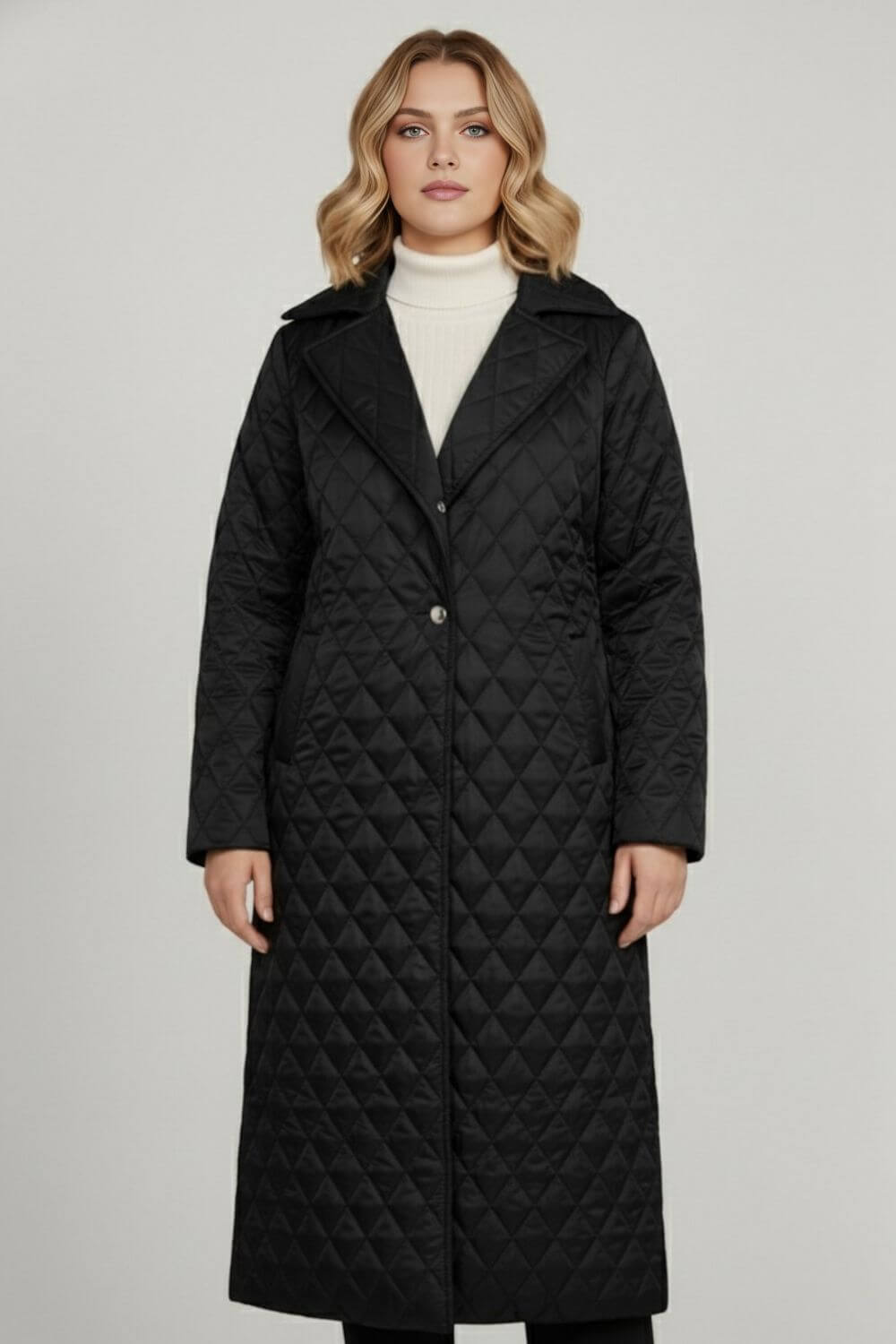 Caurelle | Women’s Long Quilted Coat – Refined Warmth and Everyday Elegance