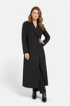Caurelle | Women’s Long Double-Breasted Coat – Timeless Black Sophistication