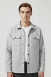 Caurelle | Men’s Overshirt Jacket – Woven Lapel Collar Autumn Winter
