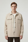 Caurelle | Men’s Overshirt Jacket – Woven Lapel Collar Autumn Winter