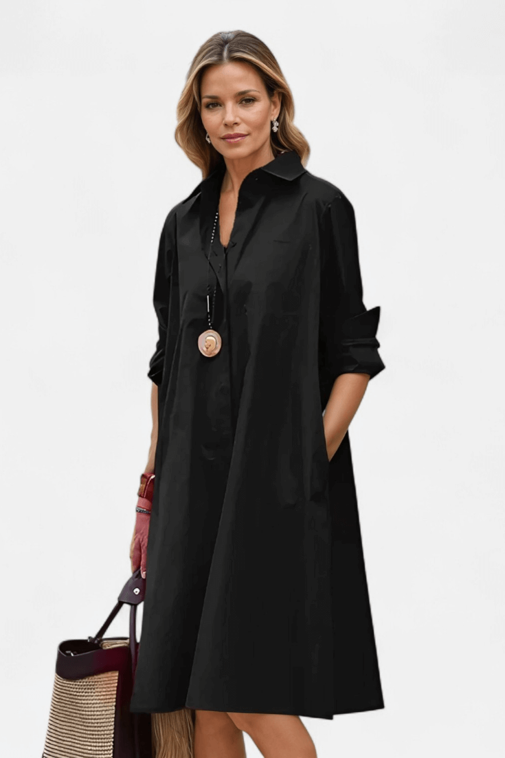 Caurelle | Everyday Pocket Shirt Dress – Effortless Style, All-Day Comfort