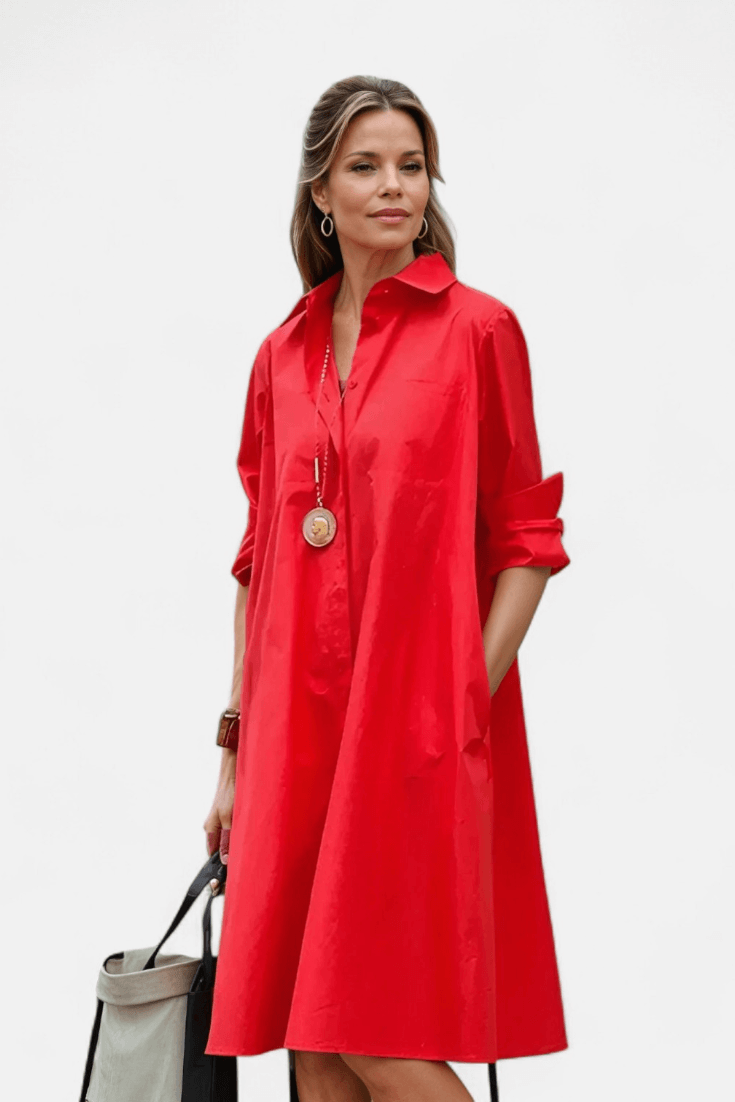 Caurelle | Everyday Pocket Shirt Dress – Effortless Style, All-Day Comfort