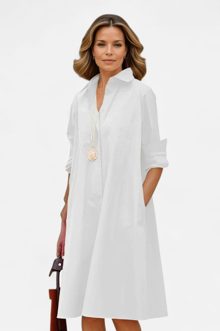 Caurelle | Everyday Pocket Shirt Dress – Effortless Style, All-Day Comfort