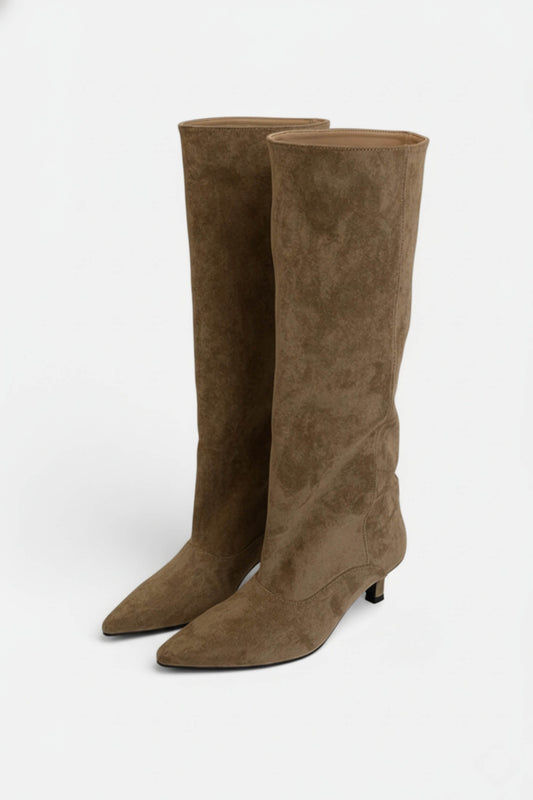 Caurelle | Women’s Pointed-Toe Knee-High Boots – Autumn Winter Elegance